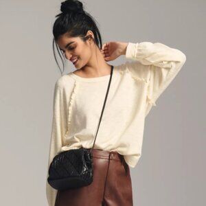 Anthropologie Pilcro Ruffled Raglan Top - Size L